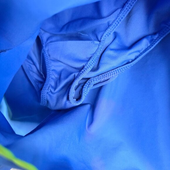 Womens Nike Dri Fit Blue & Neon Green Trim Running Shorts 3.5" Inseam Size M - Picture 6 of 12